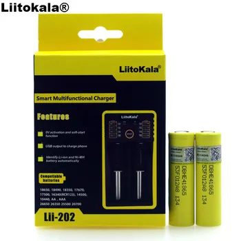 

Liitokala lii-202 1.2V 3.2V 3.7V 26650 16340 Smart Charger+2PCS LGDBHE4 2500mAh 18650 Discharge 20A 30A Rechargeable Battery