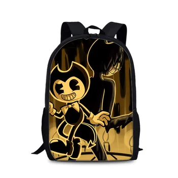

Curel Fancl Bendy and The Ink Machine School Bags for Boys Backpacks Famous Game Printed Backpack for Teenager Student Book Bag