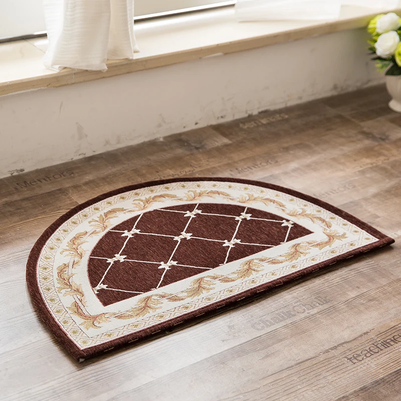 

European Carpets Non-slip Mat Semi-circular Carpet Absorbent Classical Jacquard Style Mats Bathroom BEdroom Door Toilet Carept