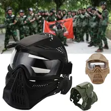 Tactical Mask Goggles Military Hunting Protective Safety Shooting Masks with Goggles Airsoft Paintball Combat Accessories Masks