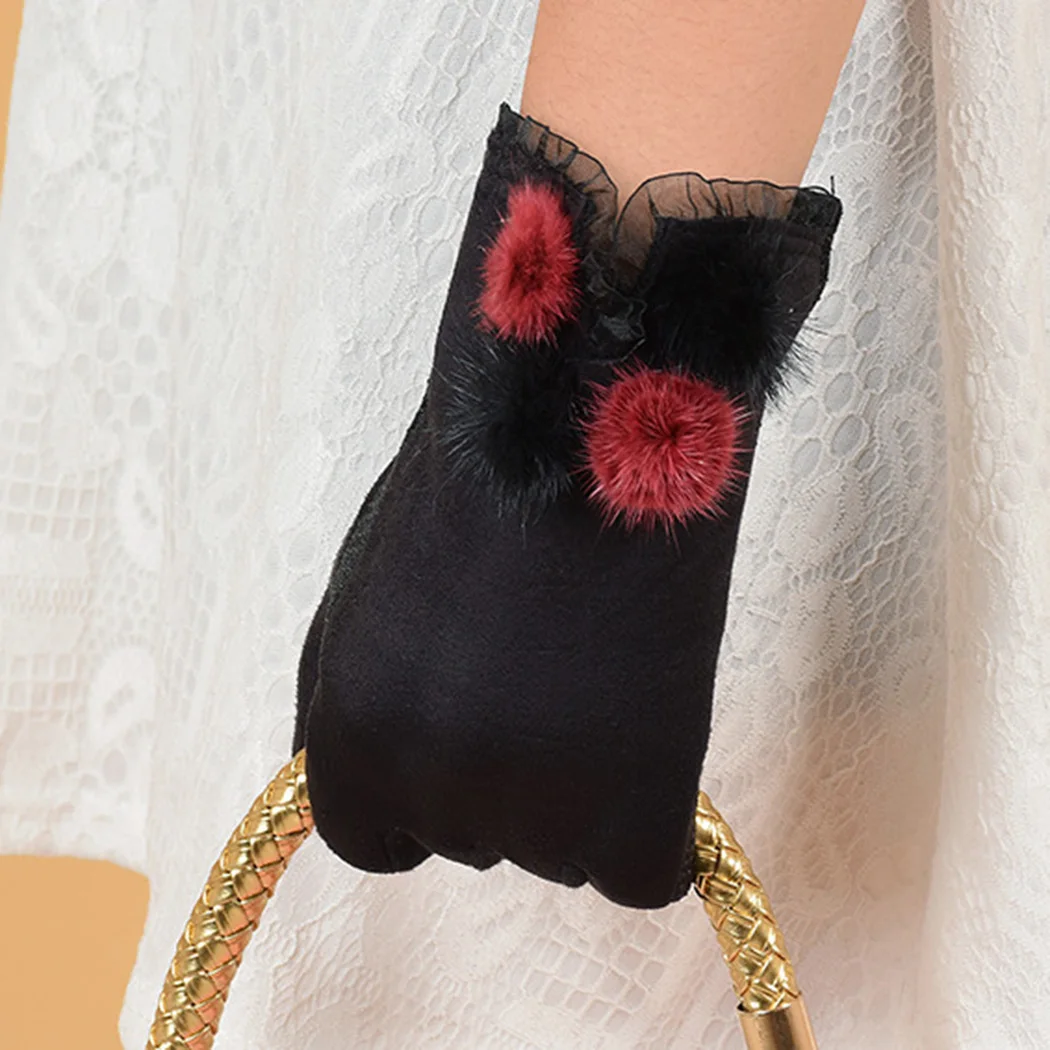 Зимние перчатки для сенсорного экрана Варежки женские перчатки для невесты шерстяные перчатки модный Сетчатый Дизайн Элегантные женские