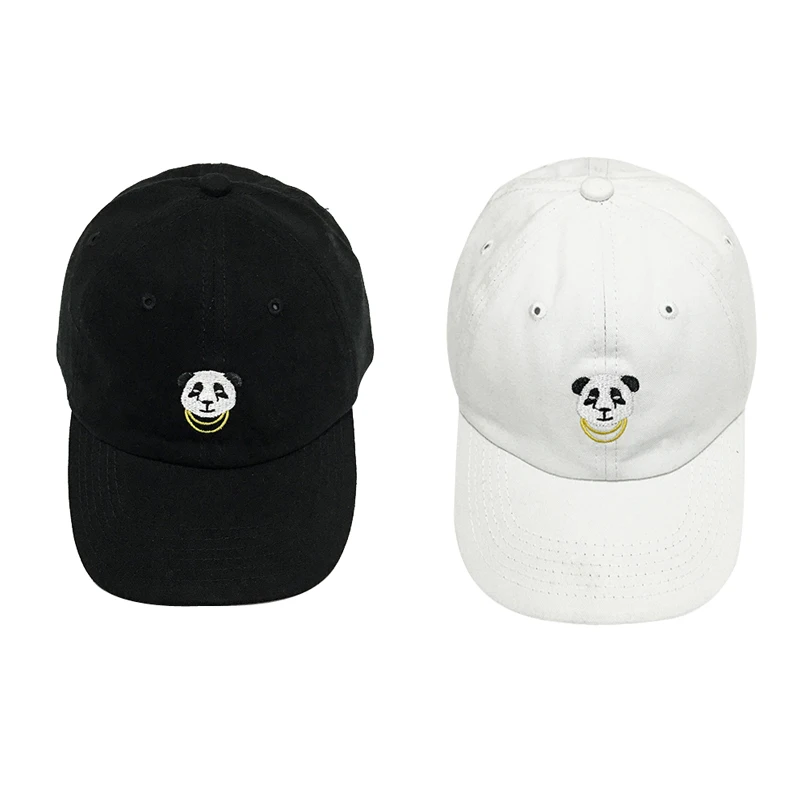 200 шт./лот панда вышивка Винтаж Бейсбол Кепки натуральный хлопок Мягкий Кепки Для мужчин Для женщин Snapback Hat
