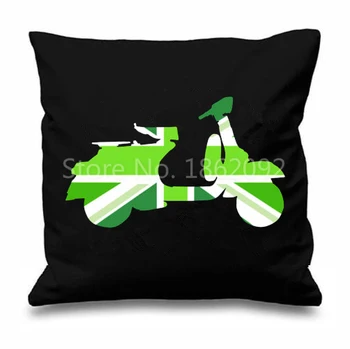 

Novelty Union Jack Mod Scooter Cushion Cover Various Colour Scooter Throw Pillow Case Cool Decorative Cushions Cases Gifts 18"