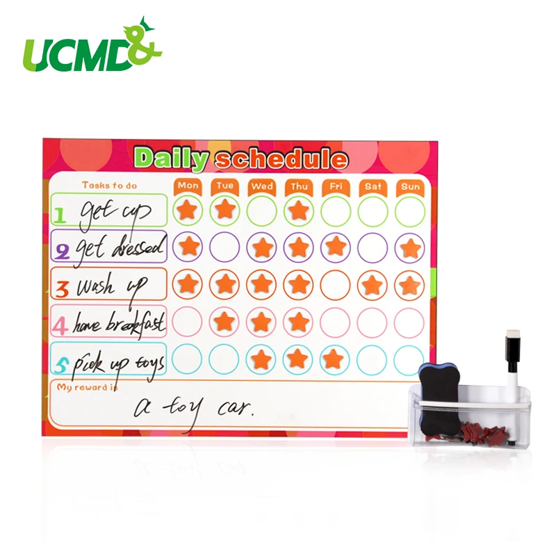

Dry Erase Magnet Weekly Planner Creative To-Do List Kids Schedule Magnetic Reward Chart 40 X 30 Cm
