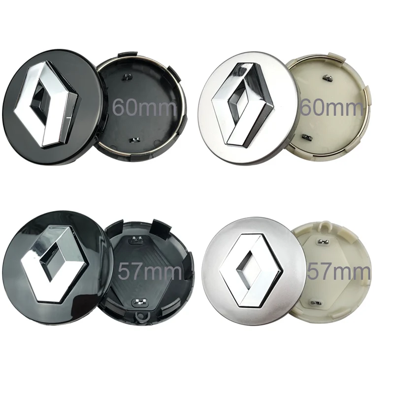 

20pcs 57mm 60mm silver black Wheel Center Hub Caps car Rims Cover Emblem Fit for Clio Megane Scenic Laguna TwinGo