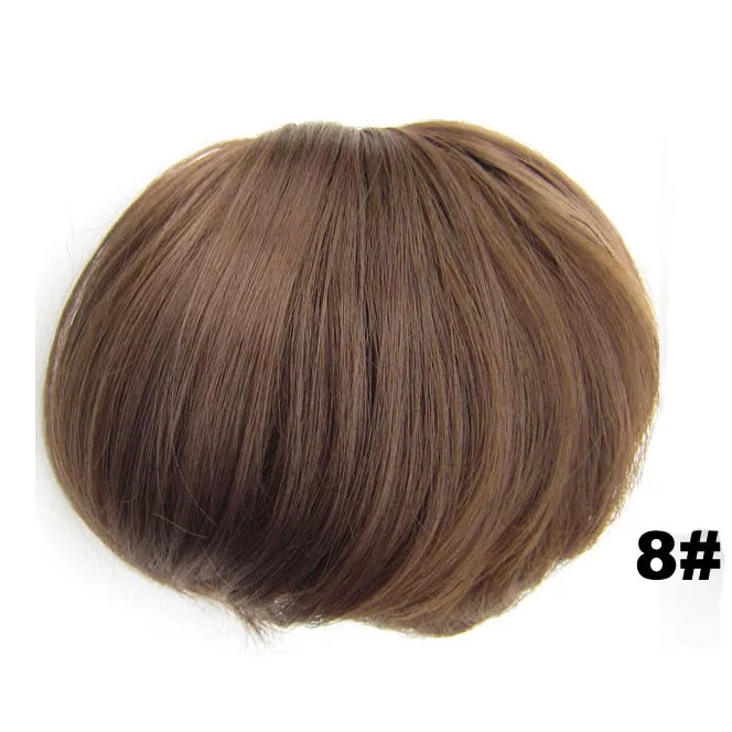 Similler синтетические волосы булочка кудрявый шиньон с зажимом в шиньон наращивание волос поддельные волосы кусок аксессуары Омбре черный коричневый - Цвет: 8