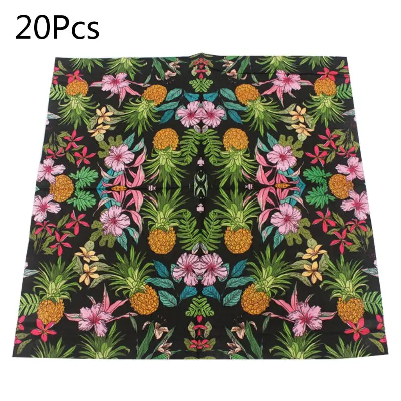

Disposable Paper Napkins Tableware Supply Printed Square Tissue pineapple Fruit Party Pattern Party Festive Celebration