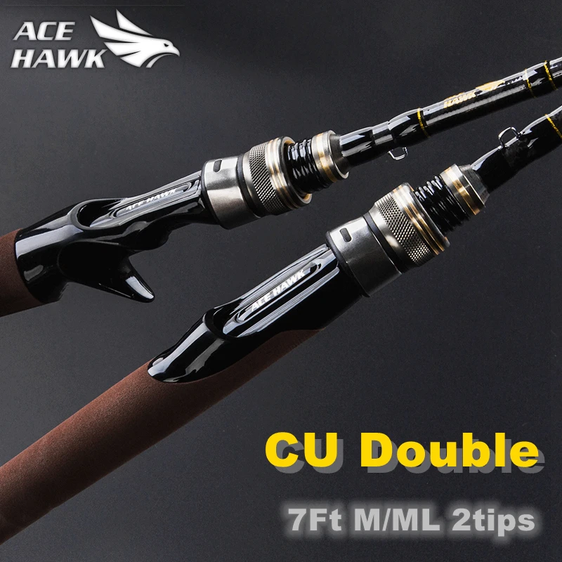 Ace Hawk 2.1m M/ml Double Tips Bass Fishing Rod Cheap China Lure Pole 415g Casting Light