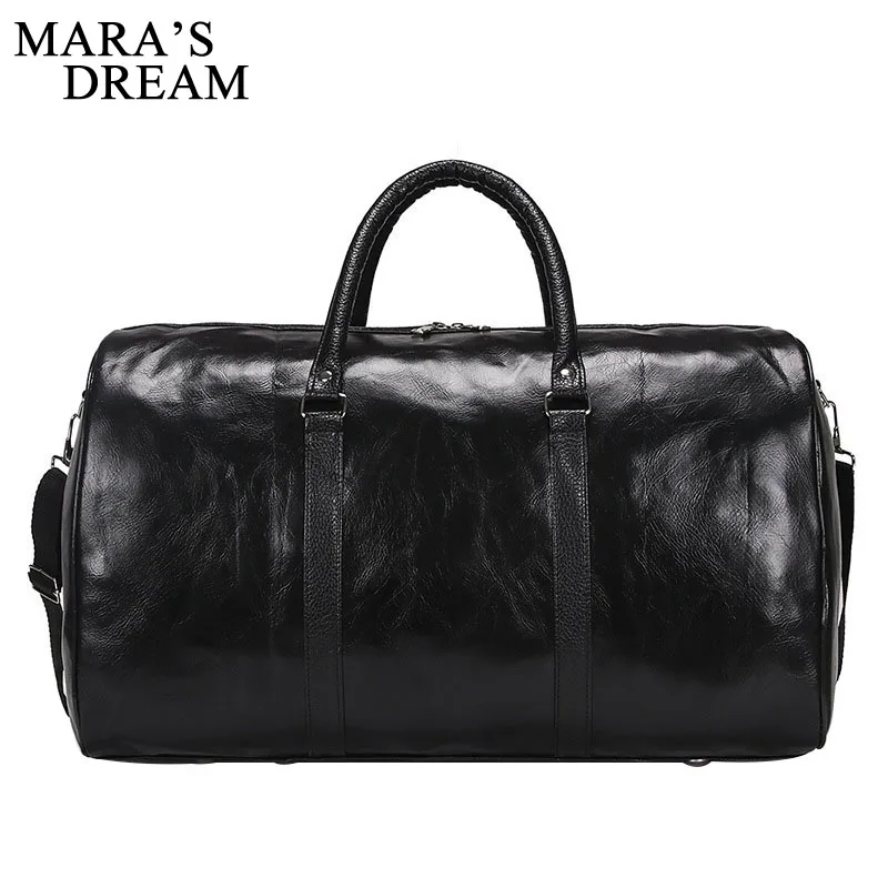 

Mara's Dream Men travel bag retro large capacity quality PU leather Men bag casual waterproof Man and Women travel stoage bag