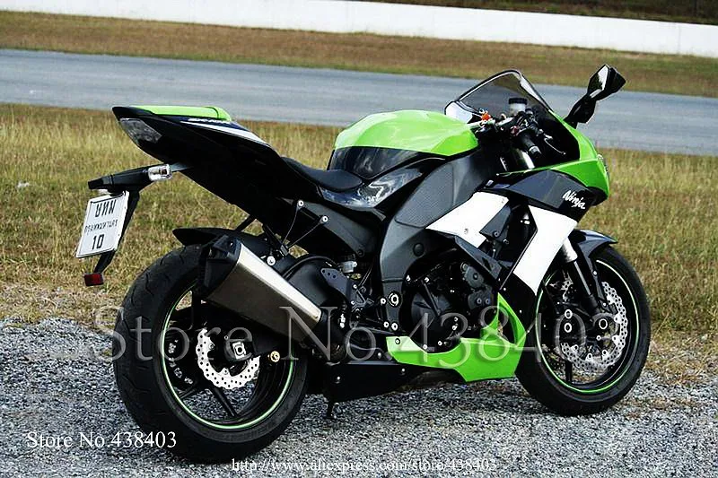 * 2008 2009 2010 ZX10R ABS Plastic green black Fairing Fit fairing For Kawasaki Ninja ZX 10R 08 09 10 | Автомобили и мотоциклы