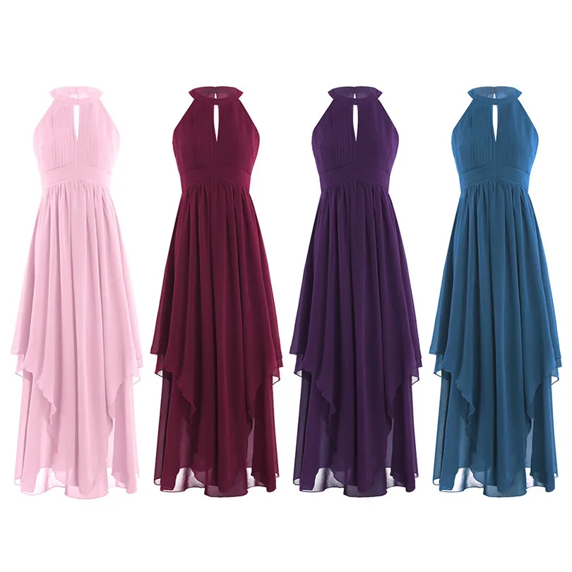 Cocktail Dresses Women Ladies Sleeveless Halter Chiffon Empire Party TiaoBug
