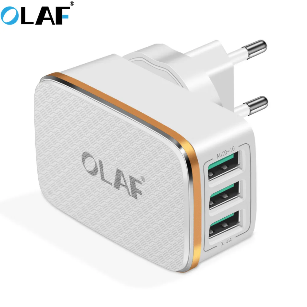 OALF 2 в 1 ЕС США вилка 3 порта USB зарядное устройство 3.4A Быстрая зарядка мобильного