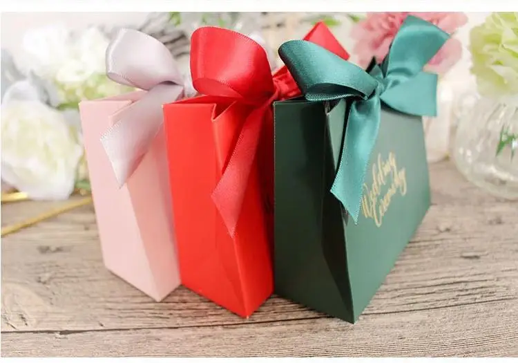 50 шт. 15 моделей Милая коробка для сладостей форма бумажные коробки Подарочная коробка крафт вечерние коробки с бантом Свадебная подарочная упаковка сумка 11,4*10*4 см