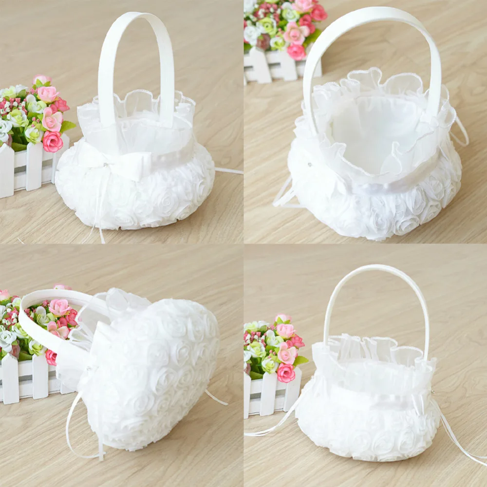 Wedding Ceremony Party Love Case Satin Lace Bowknot Rose Flower