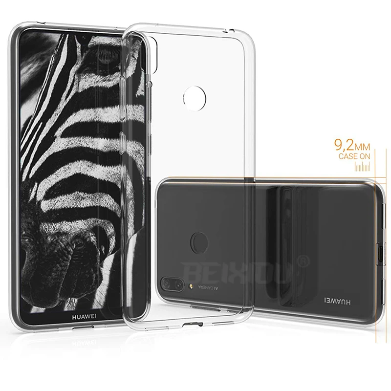 Чехол для Huawei Y7 2019 прочный силиконовый прозрачный мягкий чехол из ТПУ защитный на