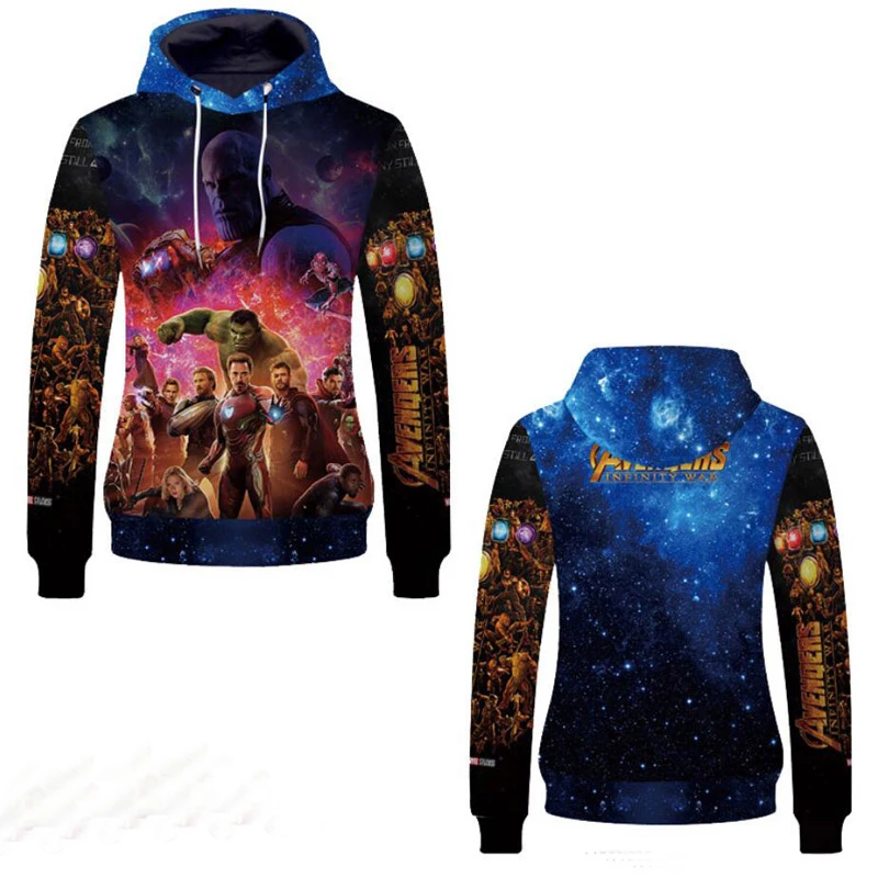 

Marvel Avengers Infinity War Thanos Star-Lord Print Pullovers Hoodie Cosplay Costume Women Men Fashion Hooded Jacket Sweatshirt