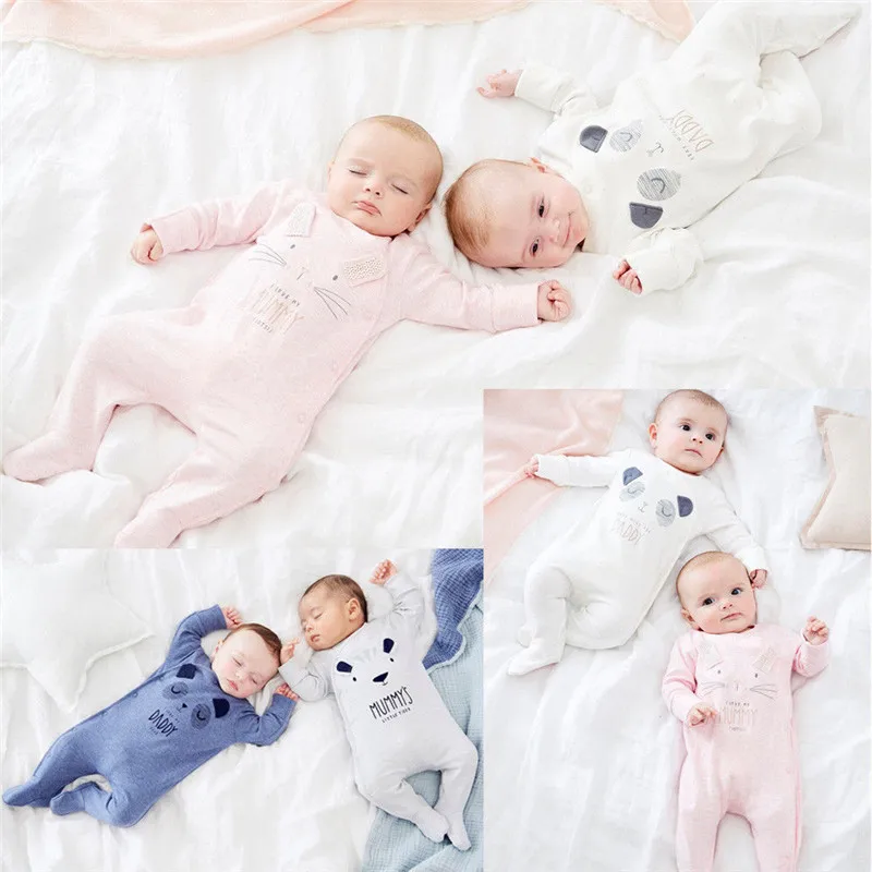 Emmababy для маленьких девочек s из хлопка мальчиков с рисунком панды комбинезон