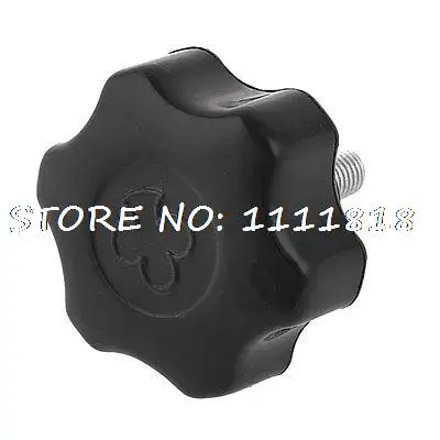 

20mm x 7.5mm Male Thread Black Plastic Star Clamping Knob Spare Part