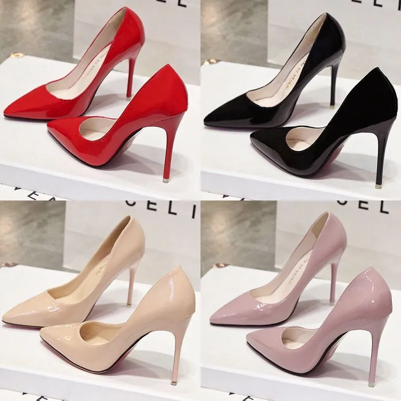 2019 Hot Sell Classic Women Shoes Pointed Toe Pumps Patent Leather Dress high Heels Boat Wedding Zapatos Mujer Red Wedding 2019 Hot Sell Classic Women Shoes Pointed Toe Pumps Patent Leather Dress high Heels Boat Wedding Zapatos Mujer Red Wedding