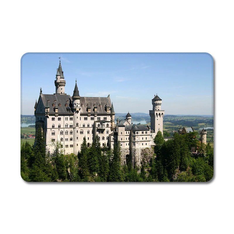 Лебедь камень замок Schloss Neuschwanstein винтажная карта мира натуральный резиновый Настольный коврик для мыши ноутбук компьютер коврик для мыши