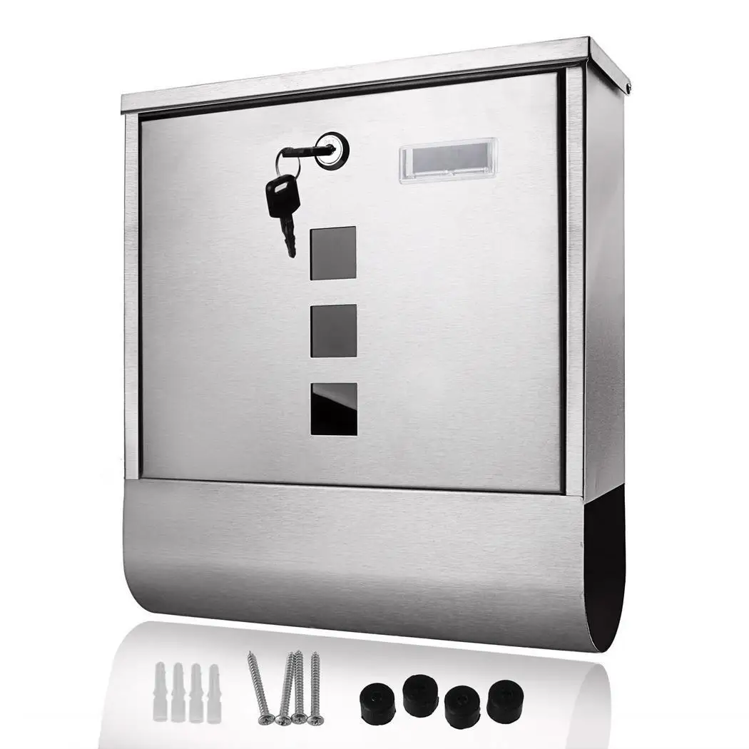 

Fashion Wall Mounted Mailbox Stainless Steel Letterbox Mailbox Mail Post Box Home Decoration