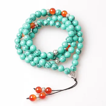 8mm Natural stone beads with Alloy charm Shape 99 Prayer Beads Islamic Muslim Tasbih Allah Mohammed Rosary Yoga for women