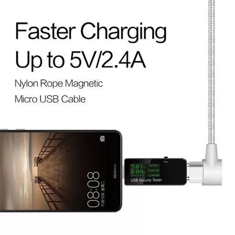 Dorwee 3 en 1 Cable magnético 90 grado tipo-c cbale para Xiaomi Redmi 4X Samsung S8 Nota 8 Micro USB tipo C 8 * pin Cable de datos