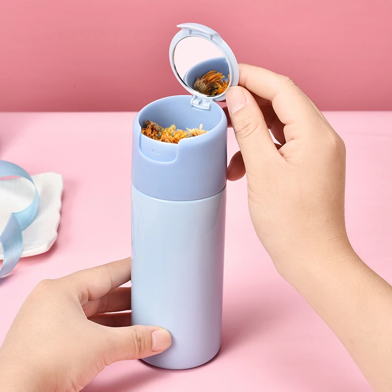 

380ML Vacuum Flasks Thermo Cup Stainless Steel Portable Insulated Bottle Milk Mug With Storage Cup Cover Drinkware Accessories