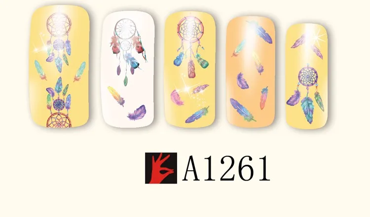 12 видов конструкций Dream Cather, наклейки для ногтей, Переводные переводные наклейки для ногтей, татуировки, наборы, Гель-лак, сделай сам, очаровательные, для маникюра, фольга, A1261-1272