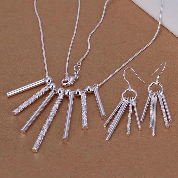 Подарок S159 Модные женские подвески с серебряным покрытием Прекрасный кулон ювелирное ожерелье набор лучший Рождественский
