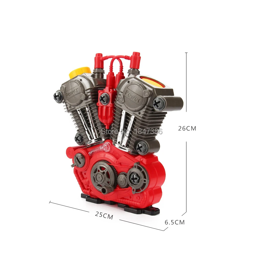 Электронный набор для самостоятельного ремонта двигателя и 20 штук, набор для разборки с огнями и звуками, развивающие игрушки для детей