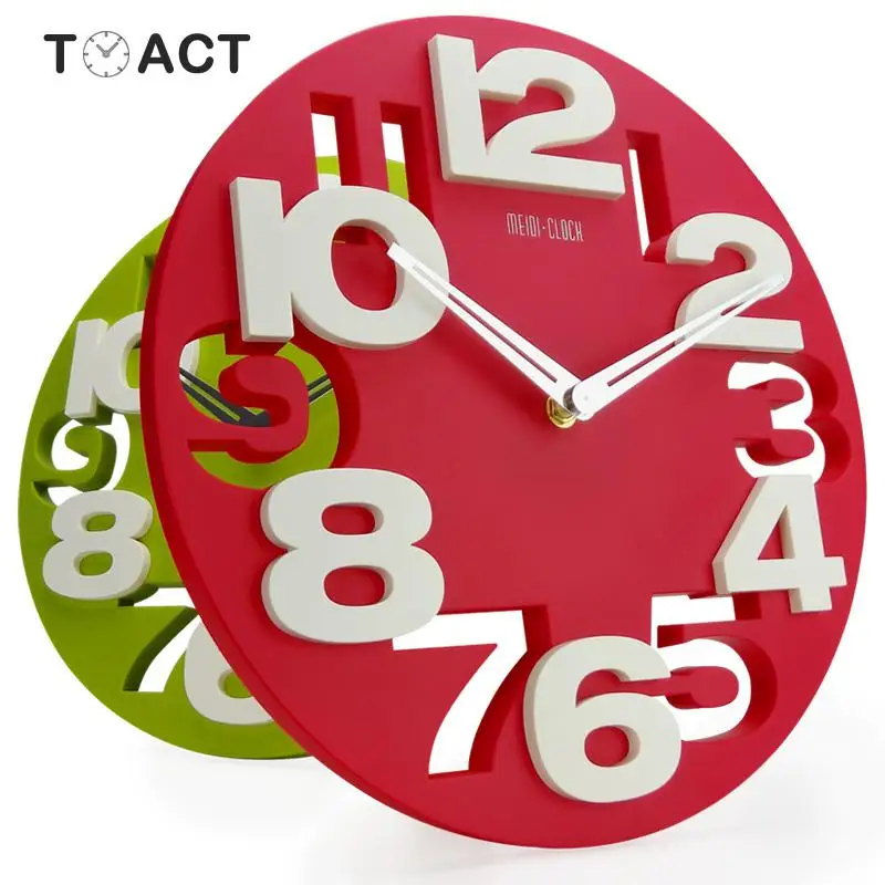 

3D Large Wall Clock Round Big Decorative Modern Design Digital Watch Hanging On The Wall Kitchen Wall Clocks Home Decor