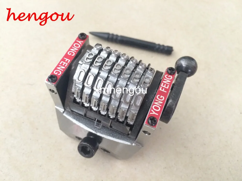 

2 pieces high quality 7 digits gto Hengoucn numbering machine Vertical Clockwise,jump mode 9012345...forward