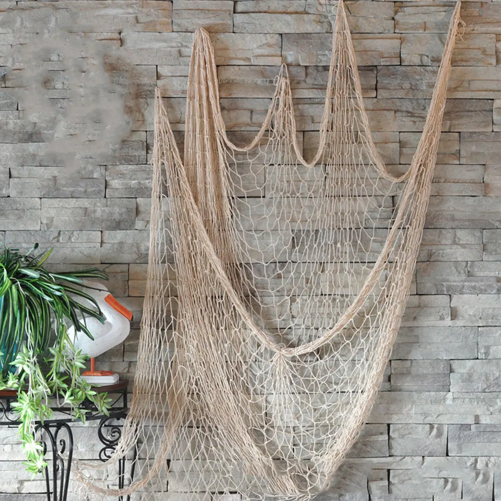 

2019 1*2M Decorative Fishing Net Ceative Mediterranean Decor Nets for Nautical Drop Shipping
