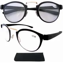 R11042 оправа из нержавеющей стали оправа пластиковые руки Ретро золотые очки для чтения для женщин с мешочком