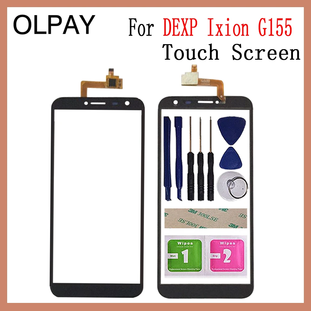 OLPAY 5.5'' Mobile Phone Touch Screen Digitizer For Dexp Ixion G155 Touch Glass Sensor Tools Free Adhesive And Wipes