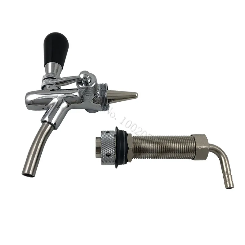 

Adjustable Chrome Draft Beer Faucet & Shank Combo Kit Kegerator Tap Homebrew,chrome plating with 4 long shank