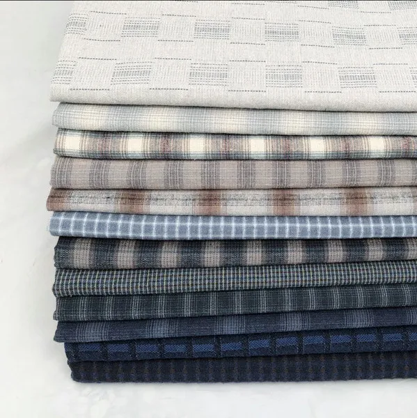 

50*140cm Thick Sewing Patchwork Japanese Yarn Dyed 100% Cotton Fabric for Quilting Bag Purse Needlework Fabrics