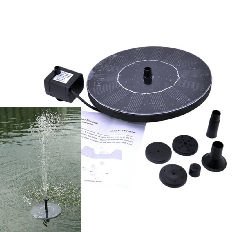 pond pump solar water mini fountain fish float garden decoratiion 160mm diameter energy pool pumps