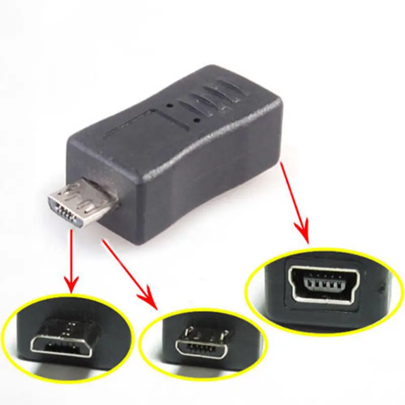 Mini USB 5 Булавки женские Micro USB Мужской адаптер данных Зарядное устройство конвертер Connector