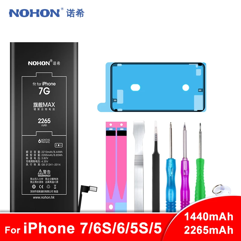 Nohon аккумулятор для Apple iPhone 7 6 S 6 Plus 5S 5C 5 Batteria для iPhone6 iPhone7 Max Ёмкость запасная часть телефона Batarya+ Бесплатные инструменты