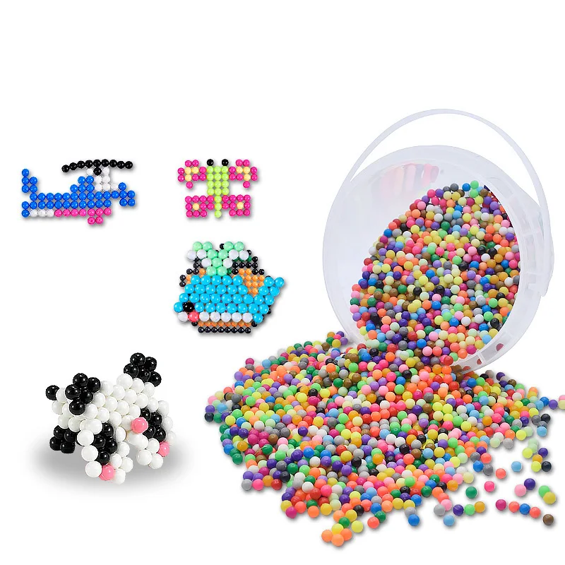 6000 шт, 24 цвета, сменные бусины-головоломки, кристалл, сделай сам, распылитель воды, шарики, набор, игры в мяч, 3D, волшебные игрушки ручной работы для детей