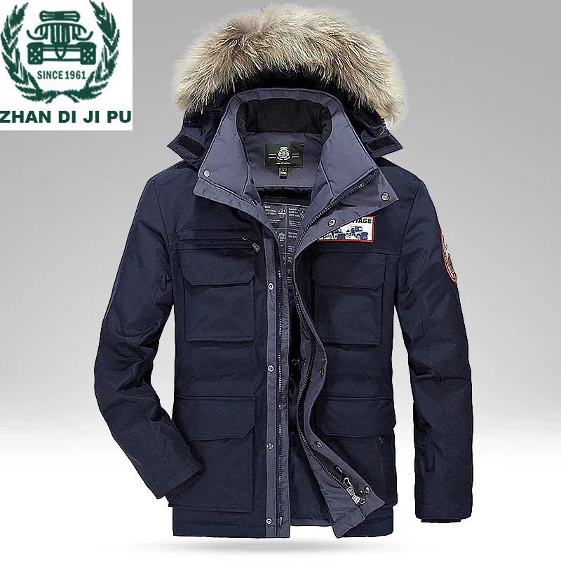 ZHAN DI JI PU Brand Clothing 2018 New Winter Down Jackets Men Hooded ...