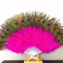 1 шт. высококачественный веер из павлиньих перьев для танца живота, павлин, болельщики для сцены, реквизит 21, односторонний веера из перьев