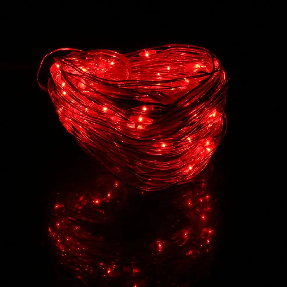 

1PC Red 6m 60 LED String Light Party Decoration 3AA Battery Box With Remote Control