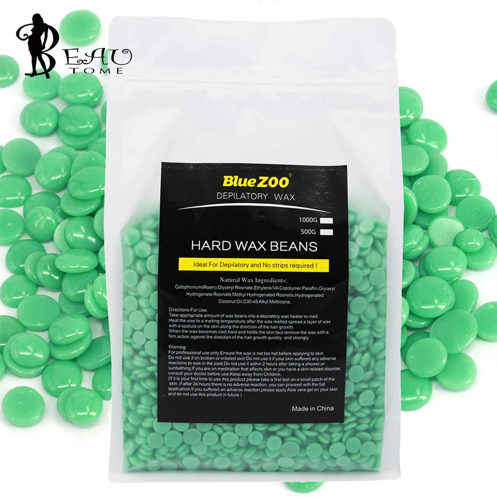 New Arrival 1000g Hair Removal Hard Wax Beans Painlessly Green Pearl