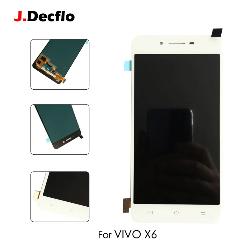 

Super AMOLED Replacement Parts For VIVO X6 LCD Display Touch Screen Without Frame Digitizer Assembly Original / OEM 5.2" White