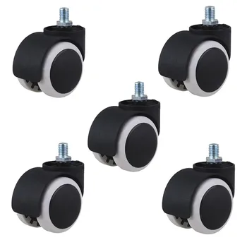 

Metal PU Office Chair Swivel Casters Furniture Wheels Screw Thread Stem Replacement Sofa Bed Goods Shelf Storage Rack Pack of 5