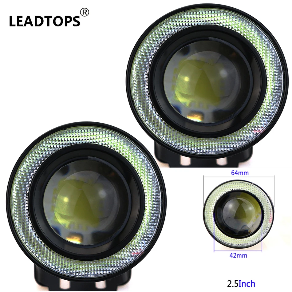 Prix pour 2 pcs/lot Universel Led COB Brouillard Lumières 2.5 pouce 67mm Car Auto Brouillard lampe Ange Yeux Par Voiture Lumière Avec Objectif DC 12-24 V Étanche DRL Prix pour 2 pcs/lot Universel Led COB Brouillard Lumières 2.5 pouce 67mm Car Auto Brouillard lampe Ange Yeux Par Voiture Lumière Avec Objectif DC 12-24 V Étanche DRL