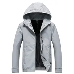 Новая мужская повседневная куртка с капюшоном брендовая Высококачественная модная теплая куртка мужская одежда ветровка куртка на молнии